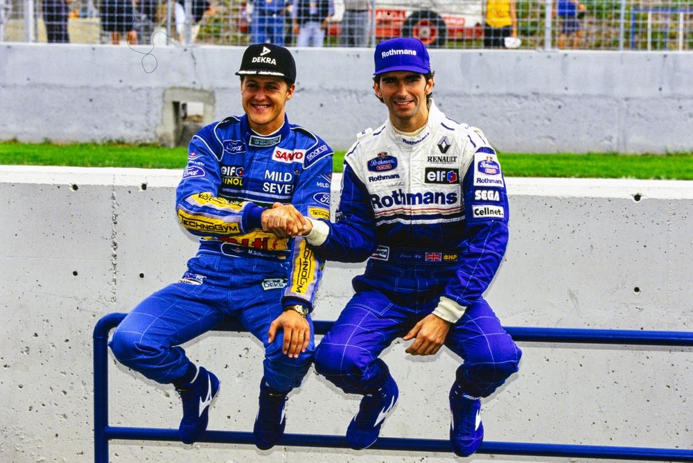 Michael Schumacher, Benetton and Damon Hill, Williams