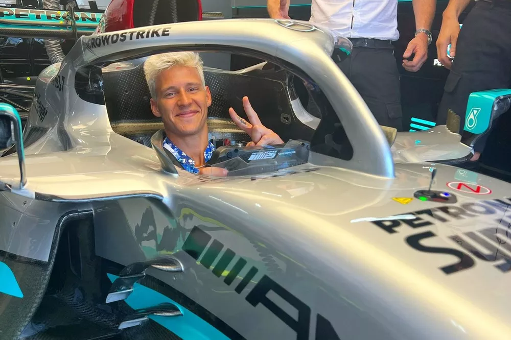 Fabio Quartararo in the Mercedes W13