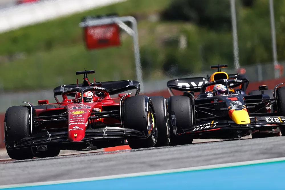 Charles Leclerc, Ferrari F1-75, Max Verstappen, Red Bull Racing RB18