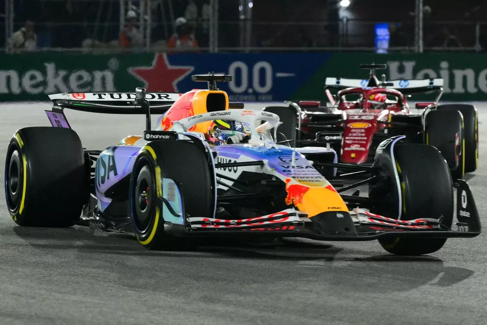 Charles Leclerc, Ferrari, Isack Hadjar, Racing Bulls Team