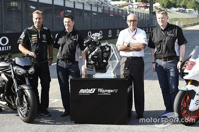 Triumph Moto2 engine supplier for 2019, Herv&eacute; Poncharal, Tech 3, Steve Sergent, Carmelo Ezpeleta, CEO Dorna, Andrew Stroud