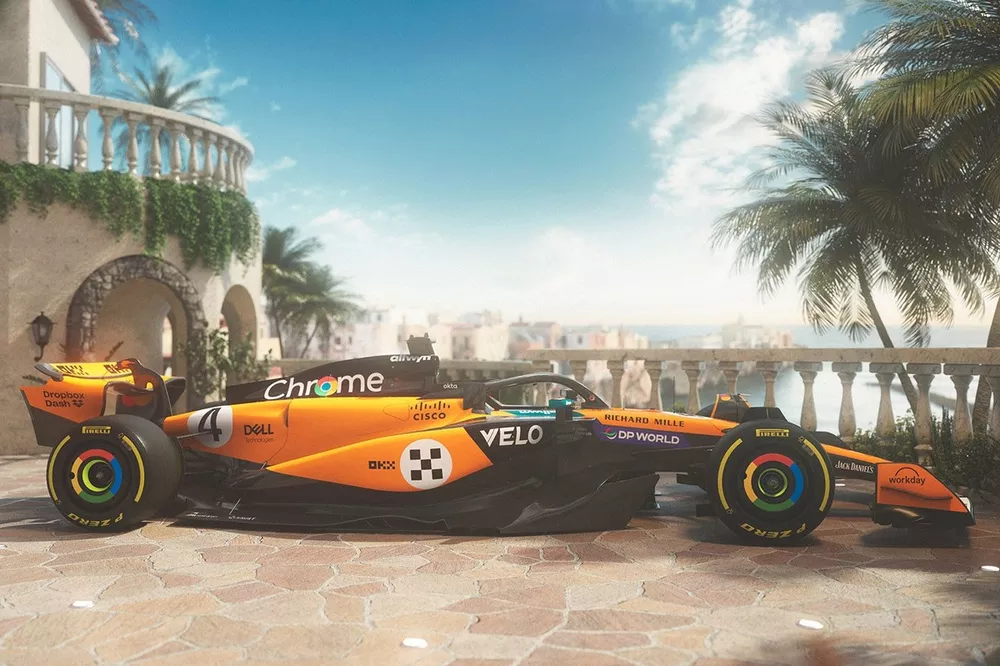 La livrea speciale della McLaren MCL39 per i GP di Monaco e Spagna