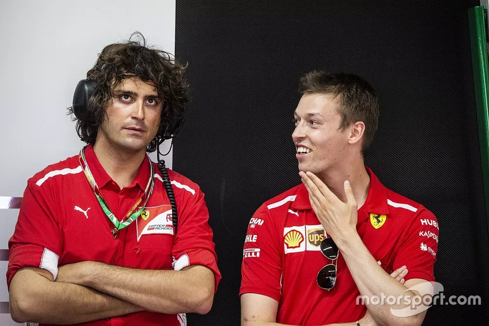 Daniil Kvyat, Ferrari and Marco Matassa, Ferrari Engineer