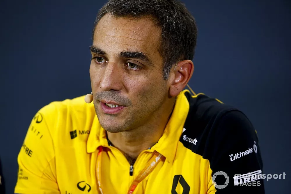 Cyril Abiteboul, Managing Director, Renault F1 Team, in the Press Conference