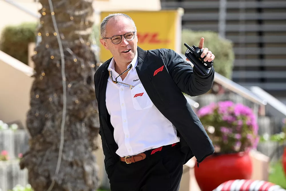 Stefano Domenicali, CEO, Formula 1 in paddock