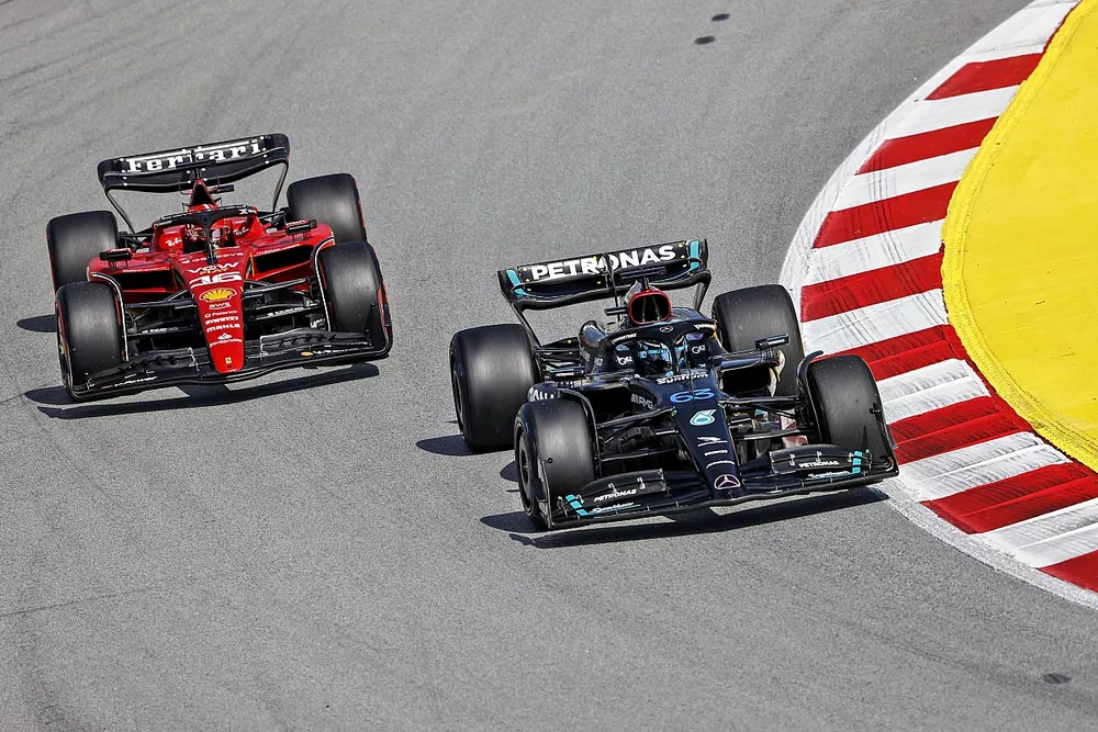 George Russell, Mercedes F1 W14, Charles Leclerc, Ferrari SF-23
