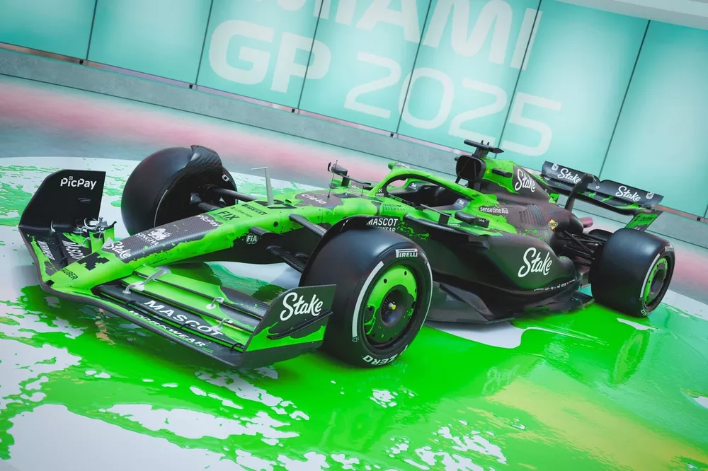 La livr&eacute;e sp&eacute;ciale de Stake Sauber pour le GP de Miami
