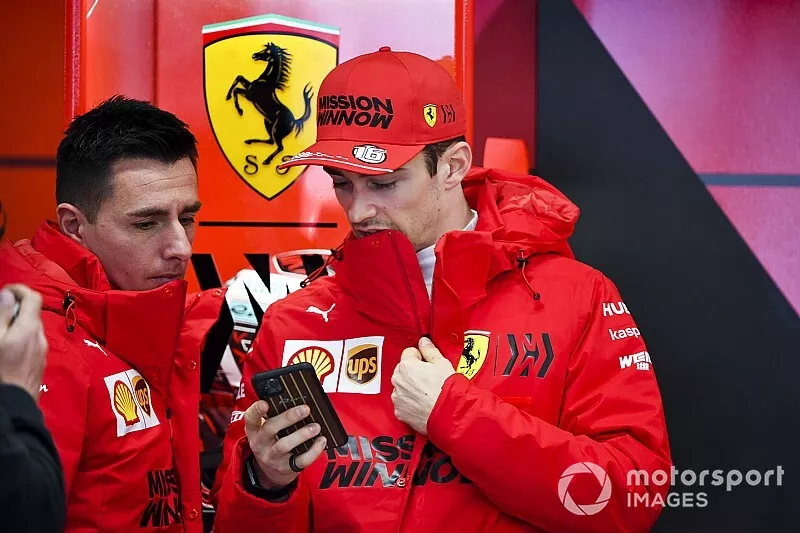 Charles Leclerc, Ferrari in the garage