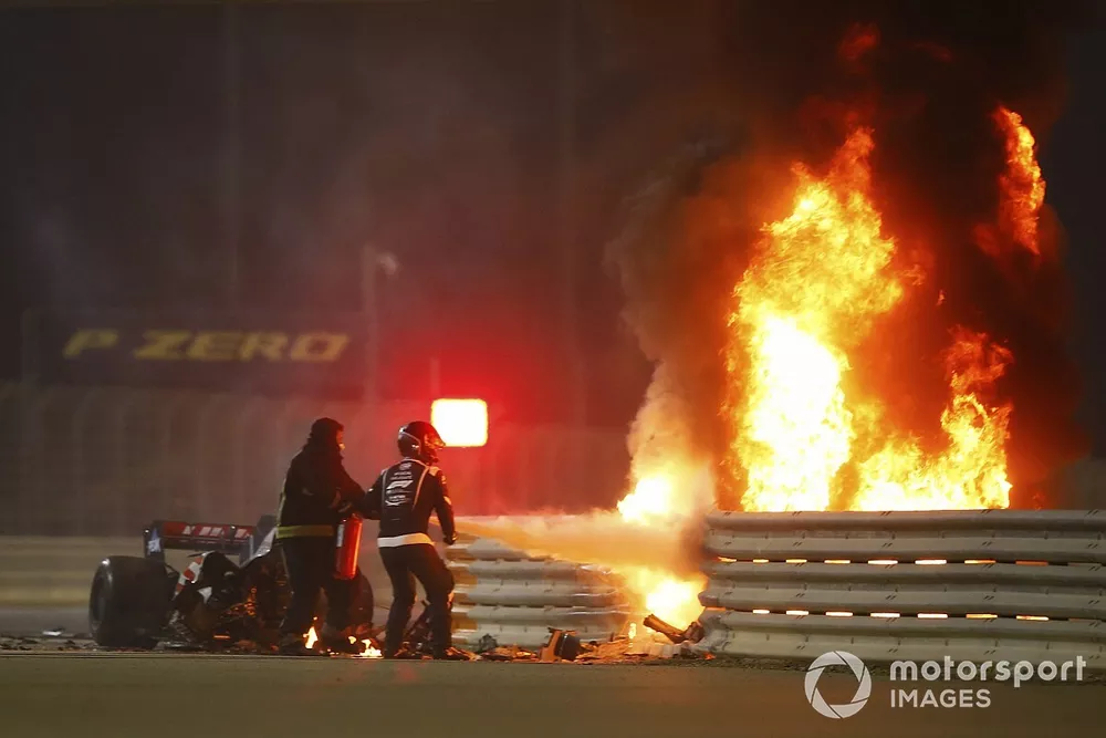 Crash van Romain Grosjean, Haas