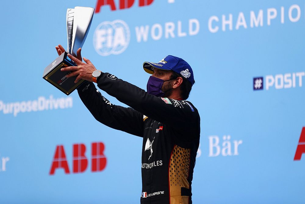 Race winner Jean-Eric Vergne, DS Techeetah on the podium