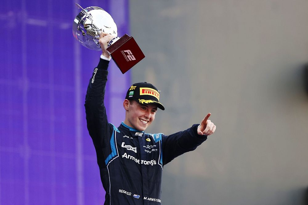 Podio: Marcus Armstrong, Dams, 1ª posición