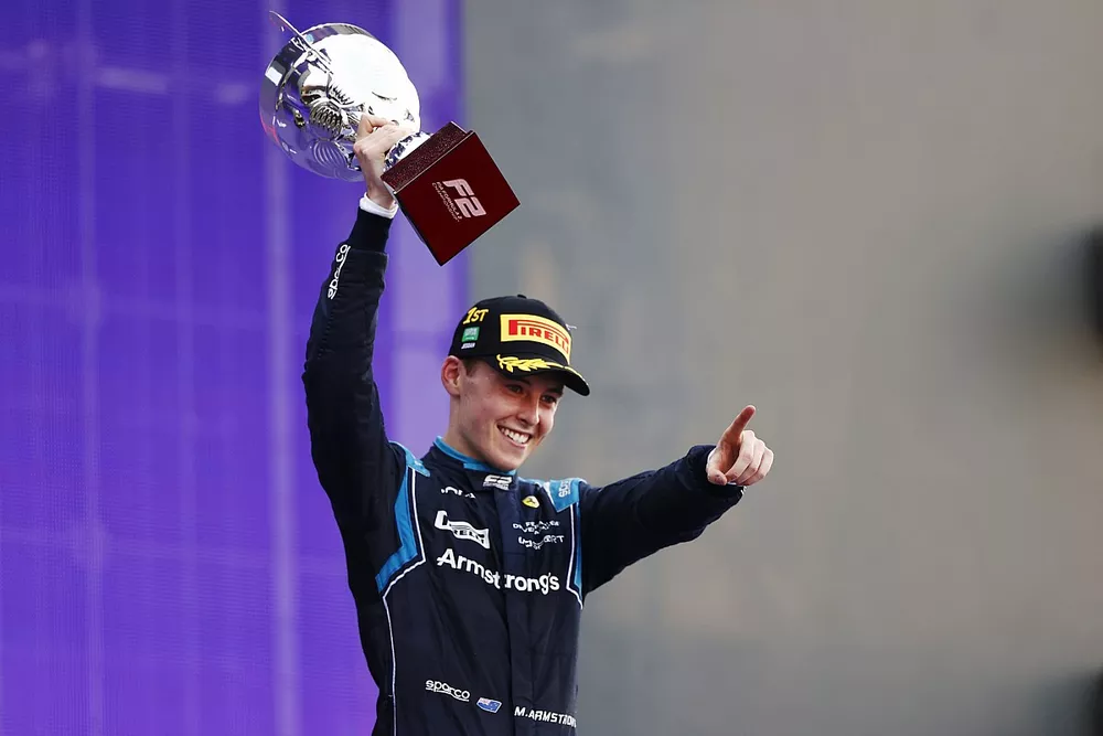 Podio: Marcus Armstrong, Dams, 1ª posición