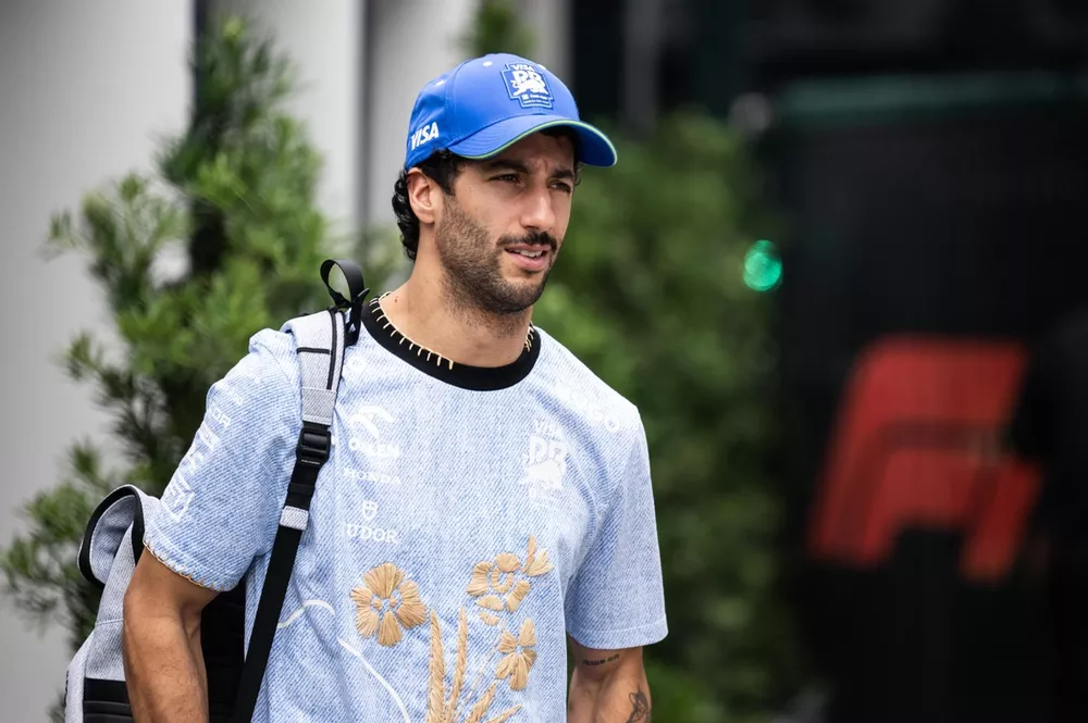 Daniel Ricciardo, Visa Cash App RB F1 Team, arrives at the track