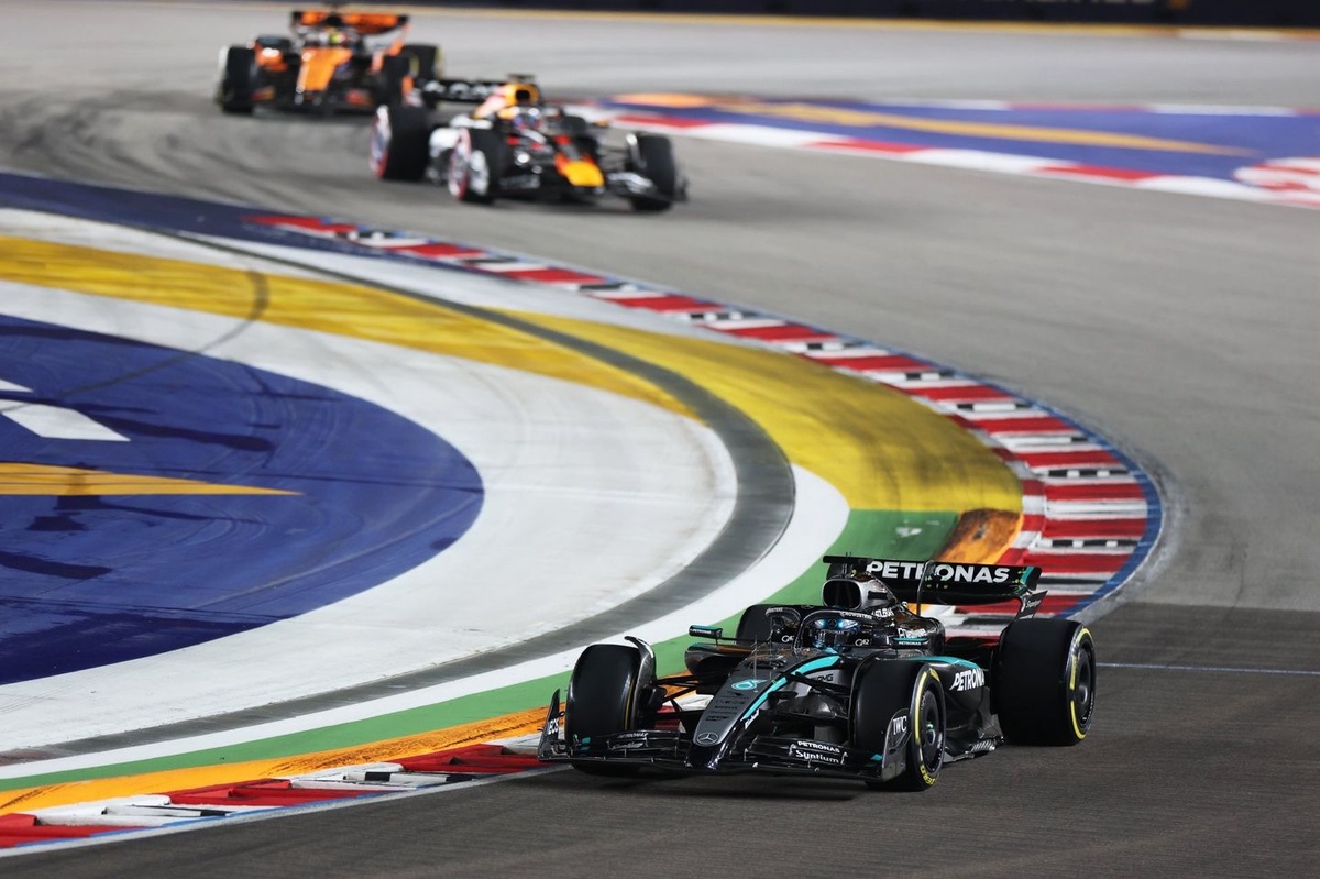  F1 Singapore GP: George Russell wins from pole as McLaren takes constructors' crown