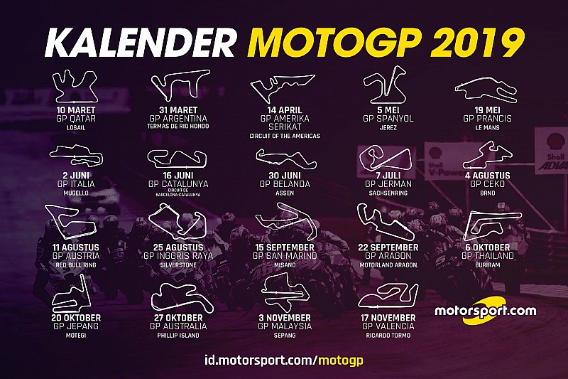 RESMI: Kalender MotoGP 2019