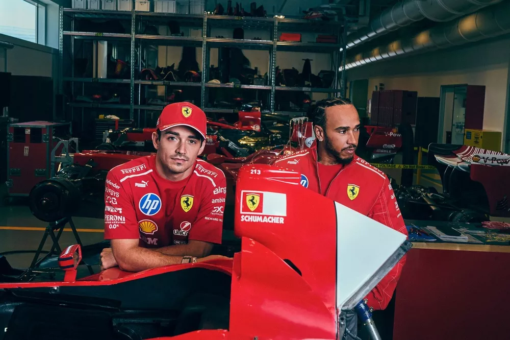 Lewis Hamilton, Charles Leclerc, Ferrari