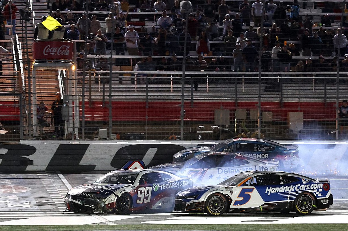 The Double DNF: Kyle Larson's day ends in a Coke 600 pile-up