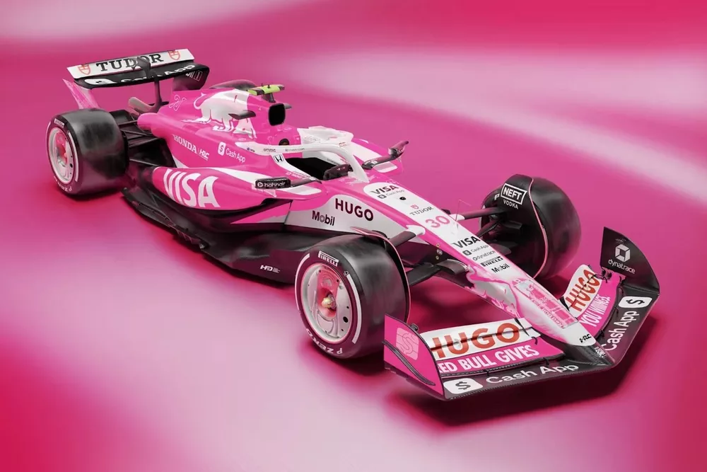 【Christian Dela Rosa】Red Bull Racing F1: Racing Bulls adota carro rosa para GP de Miami; confira