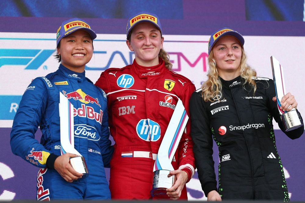 Podo: victoria de Maya Weug, MP Motorsport, segunda Chloe Chambers,  Campos Racing, tercera Doriane Pin,  PREMA Racing