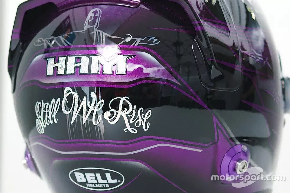 Lewis Hamilton, Mercedes AMG F1 helmet detail
