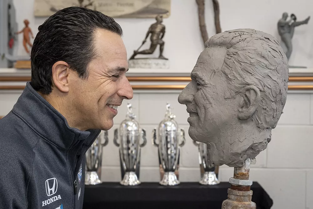 Helio Castroneves, Meyer Shank Racing at  BorgWarner trophy modeling