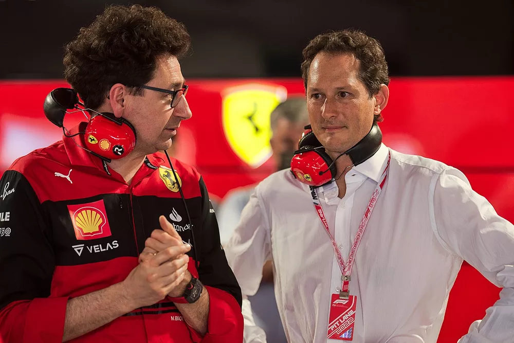 Mattia Binotto, Ferrari Team Principal, John Elkann, FIAT Chrysler Automobiles Chairman    