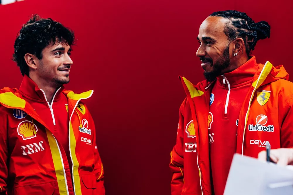 Charles Leclerc, Lewis Hamilton, Test de Ferrari  en Barcelona