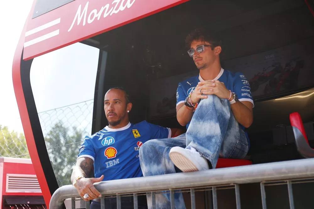 Charles Leclerc, Ferrari, Lewis Hamilton