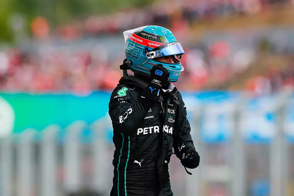 Le poleman George Russell, Mercedes-AMG