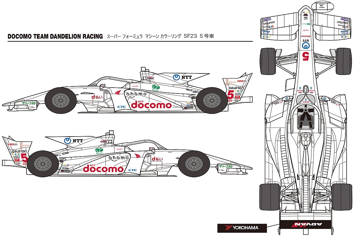 ミニカー DOCOMO Team Dandelion Racing SF23 2023 スパーク 1/43 DOCOMO TEAM DANDELION SF23 No.5 M-TEC HR-417E