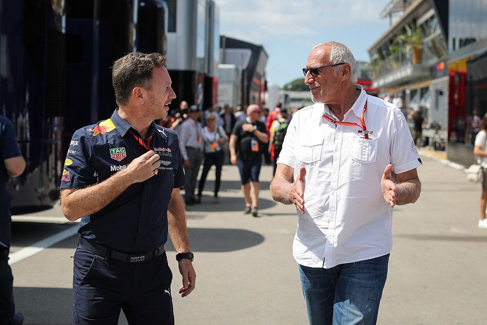 Christian Horner, Director del equipo Red Bull Racing y Dietrich Mateschitz CEO y fundador de Red Bull