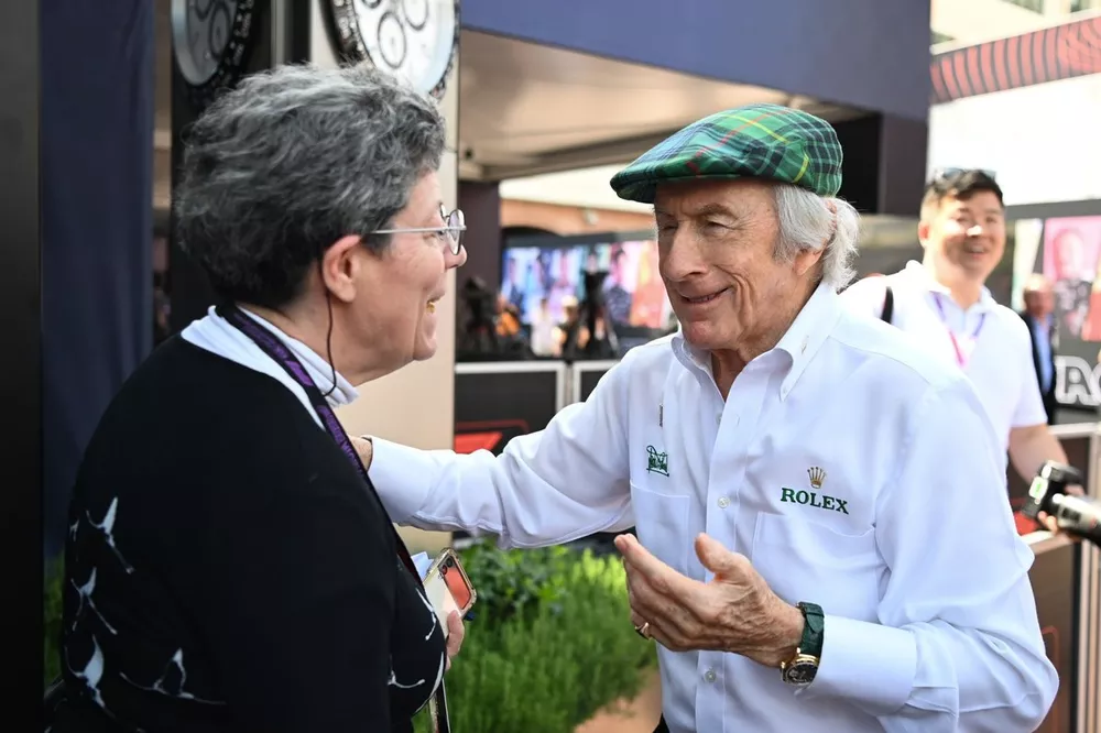 Jackie Stewart with Agnes Carlier