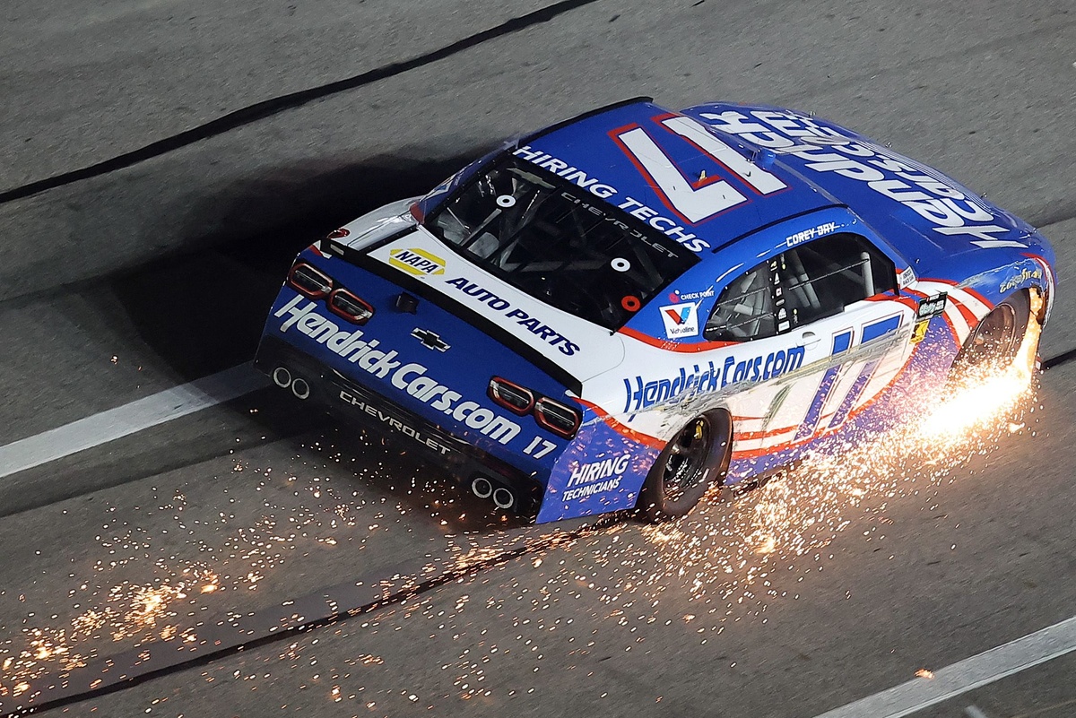 Corey Day crashes, goes a lap down, somehow matches career-best finish