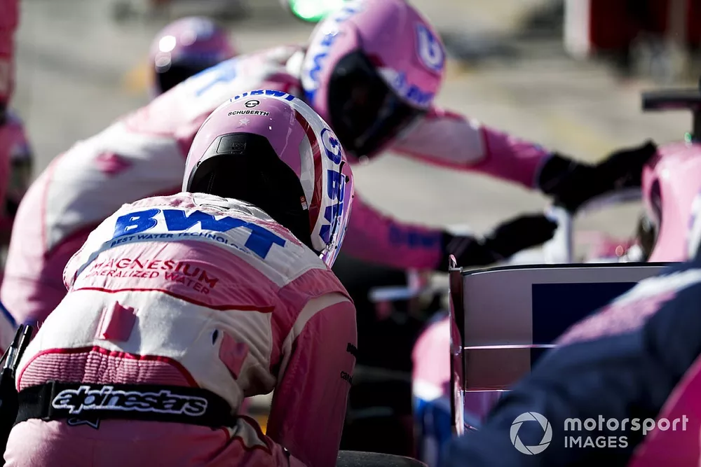 Racing Point pr&aacute;ctica de pit stop