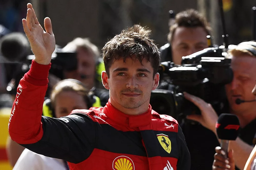 Le poleman Charles Leclerc, Ferrari