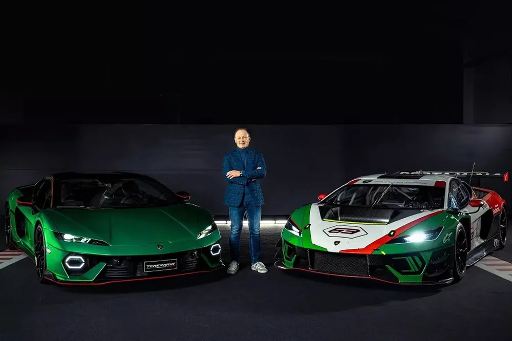 Mitja Borkert con le Lamborghini Temerario Alleggerita e GT3