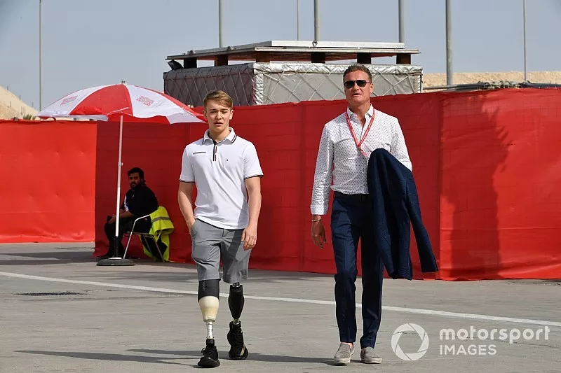 Billy Monger and Presenter David Coulthard