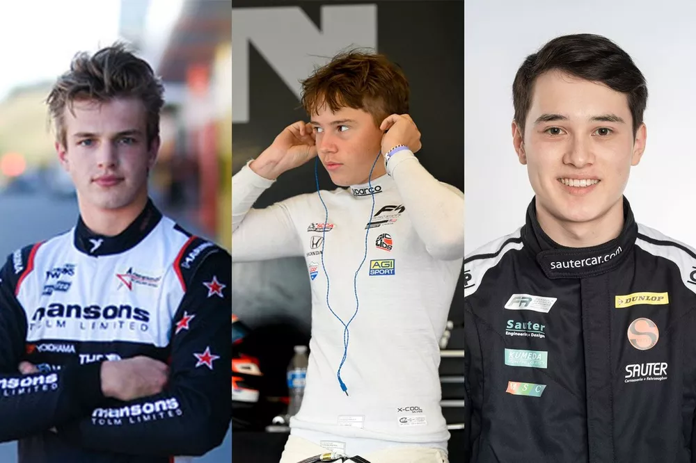 G FORCE DRIVER DEVELOPMENT PROGRAM（左からセバスチャン・マンソン、ジェシー・レイシー、ミハエル・サウター）
