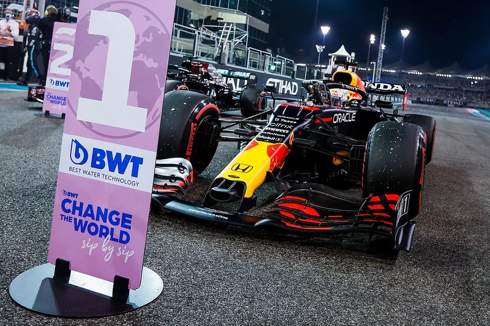 Pole man Max Verstappen, Red Bull Racing RB16B