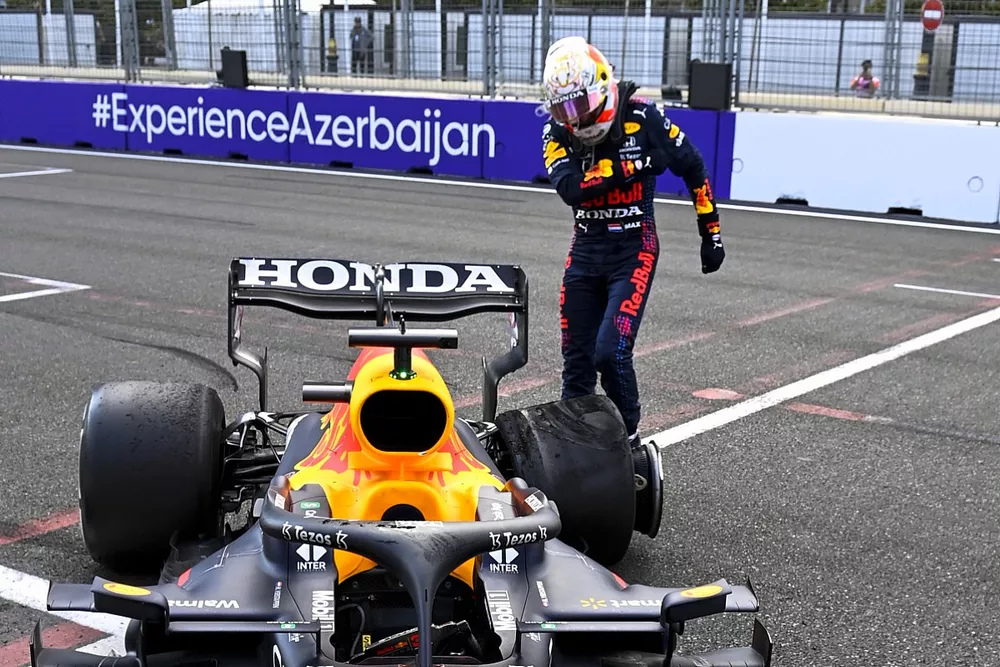 Max Verstappen, Red Bull Racing kicking his car after retiring from the race