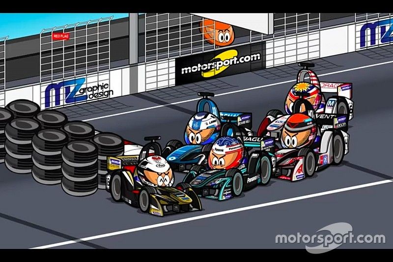 Accidente en la primera carrera del ePrix de Hong Kong 2017 2018 de Fórmula E, por MinEDrivers