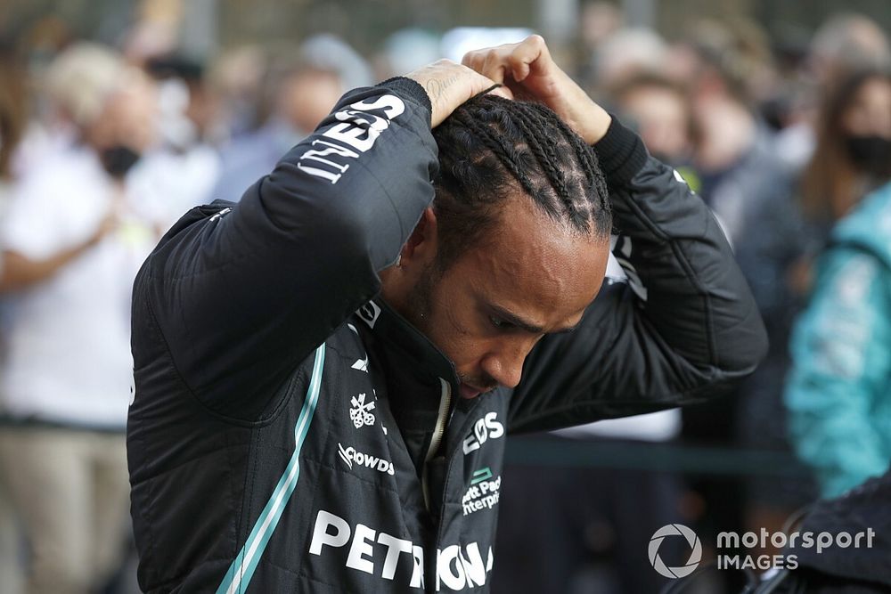 Lewis Hamilton, Mercedes, on the grid