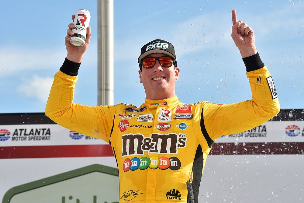 Race winner Kyle Busch, Joe Gibbs Racing, Toyota Supra