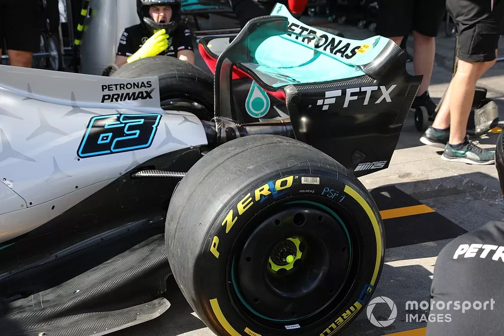 Mercedes W13 rear wing detail