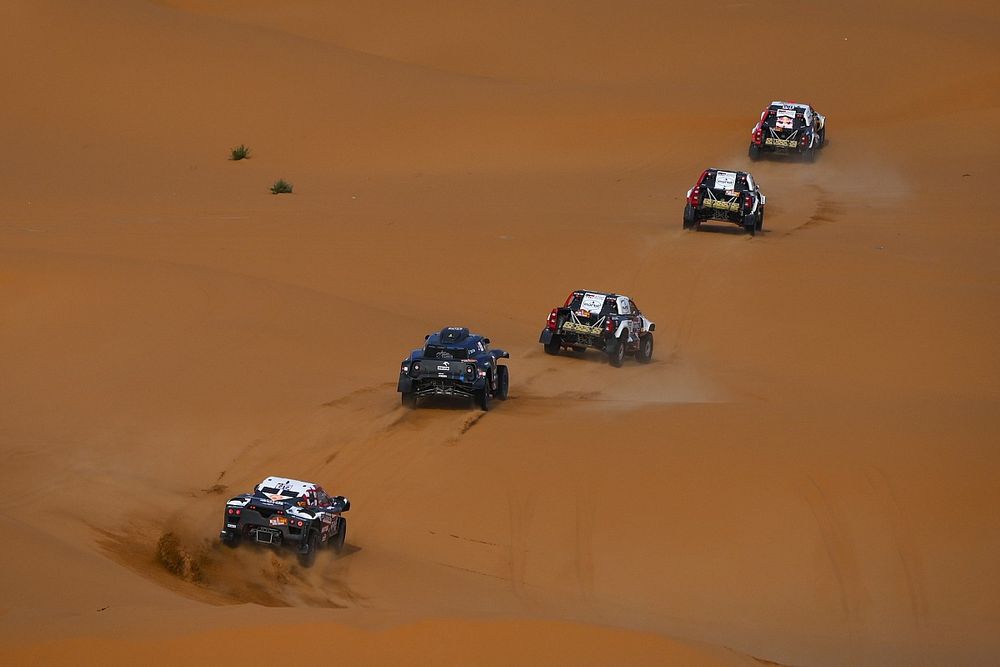 #201 Toyota Gazoo Racing Toyota: Nasser Al-Attiyah, Matthieu Baumel, #207 Toyota Gazoo Racing Toyota: Giniel De Villiers, Dennis Murphy, #225 Toyota Gazoo Racing Toyota: Henk Lategan, Brett Cummings, #203 X-Raid Orlen Team Mini: Jakub Przygonski, Timo Gottschalk, #212 SRT Racing Century: Mathieu Serradori, Loic Minaudier