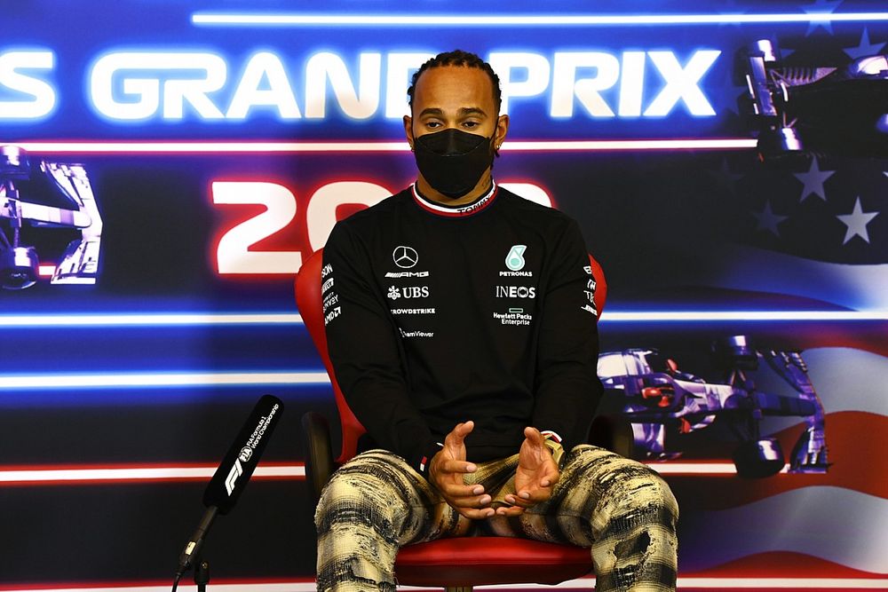 Lewis Hamilton, Mercedes in the drivers press conference