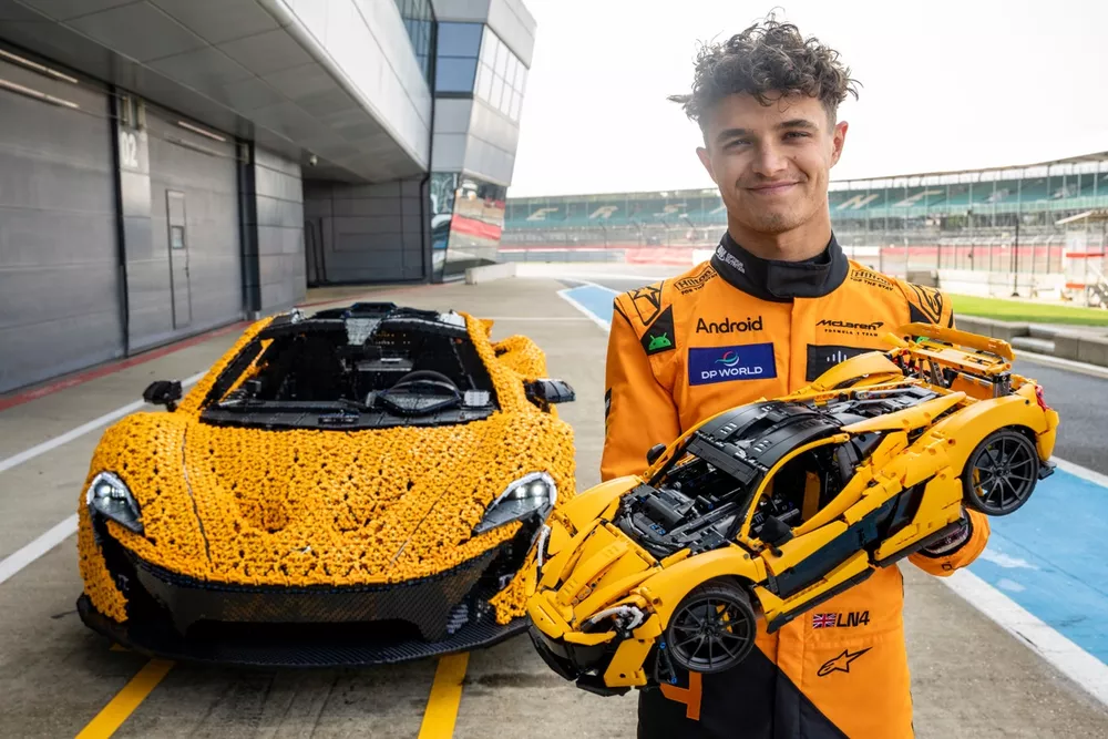 Lando Norris, LEGO Technic McLaren P1 supercar, Silverstone