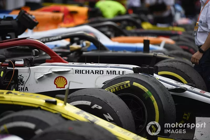 The cars in Parc Ferme after the race