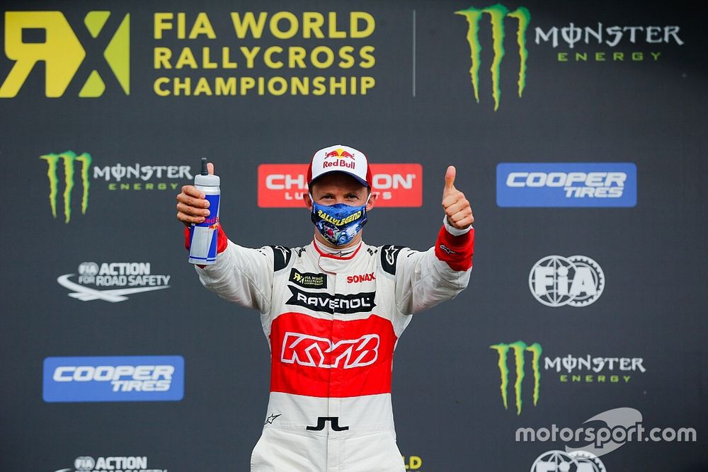 Podium: Race winner Mattias Ekstr&ouml;m, KYB Team JC