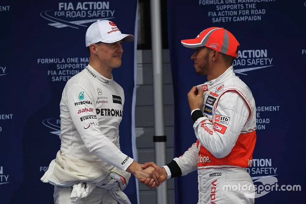 Michael Schumacher, Mercedes AMG F1 et Lewis Hamilton, McLaren Mercedes